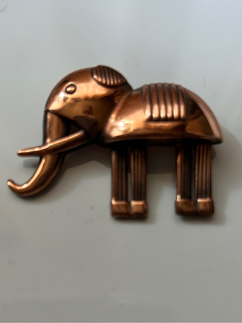 Copper Elephant Brooch